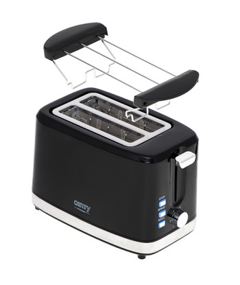 Camry CR 3218 Toaster - Stylish 2-Slice Black Toaster (750W)