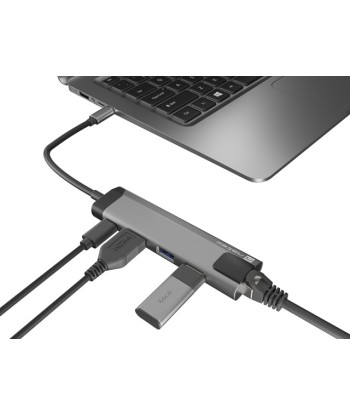 Natec Multi-Port Adapter, Fowler Go, USB-C, 2x USB-A, HDMI, RJ-45