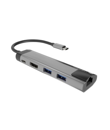 Natec Multi-Port Adapter, Fowler Go, USB-C, 2x USB-A, HDMI, RJ-45