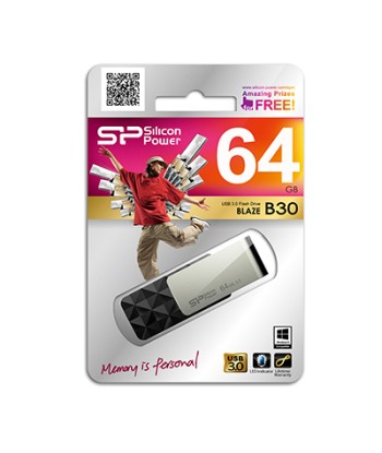 Silicon Power Blaze B30 64 GB, USB 3.0, Black