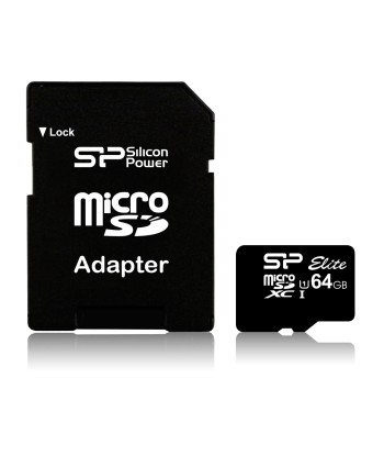 Silicon Power Elite UHS-I 64 GB, MicroSDXC, Flash memory class 10, SD adapter