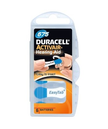 Duracell EasyTab DA675/A675/PR44 Tsink-õhk kuuldeaparaadi patareid - 6 tk
