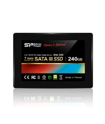 Silicon Power Slim S55 240 GB, SSD interface SATA, Write speed 450 MB/s, Read speed 550 MB/s
