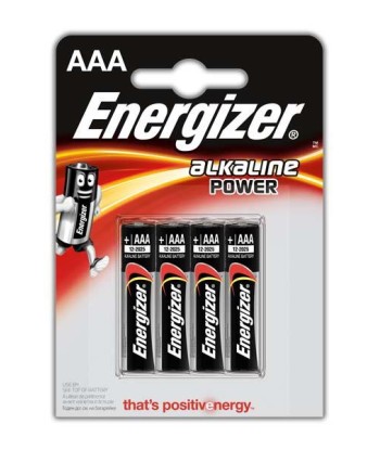 Energizer Alkaline Power AAA Batteries, 4-Pack