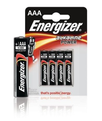 Energizer Alkaline Power AAA Batteries, 4-Pack