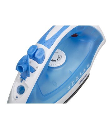 Iron Mesko MS 5023 Blue/White, 2200 W, With cord, Anti-scale system, Vertical steam function