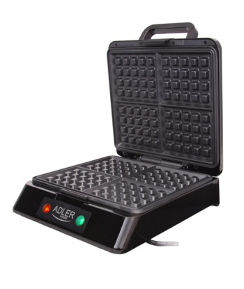 Adler AD 3036 Vahvliküpsetaja - Belgia stiilis, 1500W, 4 vahvlit, Must