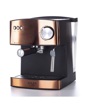 Кофеварка Adler Espresso AD 4404cr Pump pressure 15 bar, Built-in milk frother, Semi-automatic, 850 W, Cooper/ black