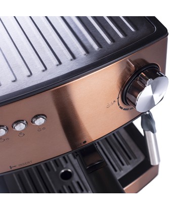 Кофеварка Adler Espresso AD 4404cr Pump pressure 15 bar, Built-in milk frother, Semi-automatic, 850 W, Cooper/ black