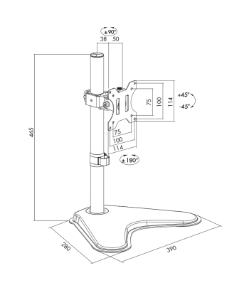 LogiLink BP0044 Laua Monitori Kinnitus (13-32", kuni 8kg, Must)