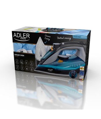 ?Adler Iron AD 5032 Blue/Grey, 3000 W, Continuous steam 45 g/min, Steam boost performance 80 g/min, Water tank