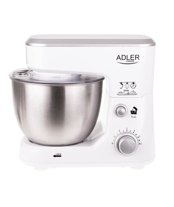 Кухонный комбайн Adler AD 4216 - Мощный 1000W, Чаша 4L, 6 Скоростей, Белый