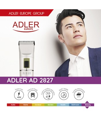 Adler AD 2827 Cordless/Corded Hair Clipper - White