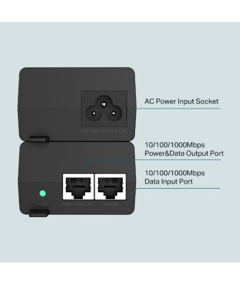 TP-LINK PoE+ Injector Adapter 	TL-POE160S Ethernet LAN (RJ-45) ports 1x10/100/1000Mbps RJ45 data-in port, 1x10/100/1000Mbps