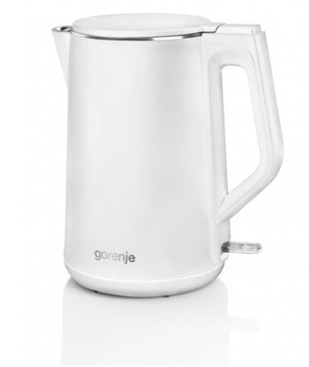 Veekeetja Gorenje K15DWW Electric, 2200 W, 1.5 L, Plastic + metal, 360° rotational base, White