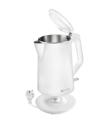 Veekeetja Gorenje K15DWW Electric, 2200 W, 1.5 L, Plastic + metal, 360° rotational base, White