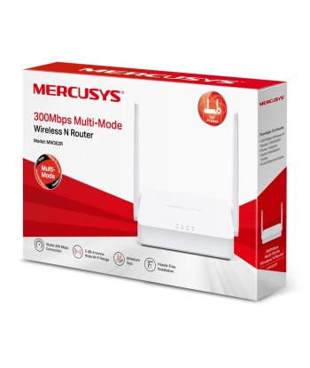 Mercusys Multi-Mode Wireless N Router MW302R 802.11n, 300 Mbit/s, 10/100 Mbit/s, Ethernet LAN (RJ-45) ports 2, Antenna type