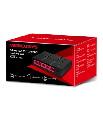 Mercusys, Switch, MS105G, Unmanaged, Desktop, Power supply type External