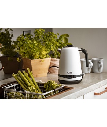 Adler AD 1295w Electric Kettle - 1.7L Stainless Steel, White