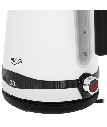 Электрический чайник Adler AD 1295w - 1.7л Нержавеющая сталь, Белый