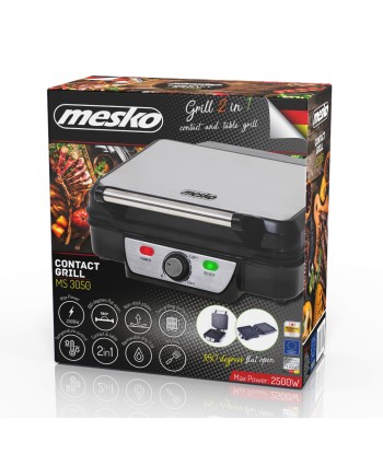 Mesko Grill MS 3050 Contact grill, 1800 W, Black/Stainless steel
