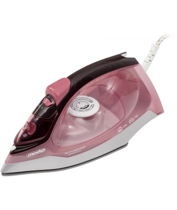 Mesko MS 5028 Steam Iron - Powerful 2600W for Effortless Ironing, Pink/Grey