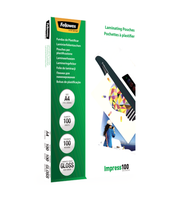 Fellowes Laminating Pouch 100 µ, 216x303 mm - A4, 100 pcs