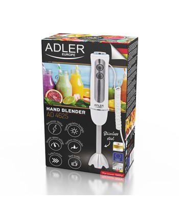 Ручной блендер Adler AD 4625W - Мощный 1500W, 5 Скоростей + Турбо - Белый