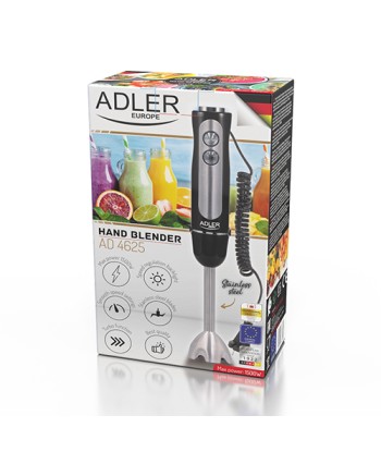 Adler AD 4625b Hand Blender, 850 W, Number of speeds 5, Turbo mode, Black