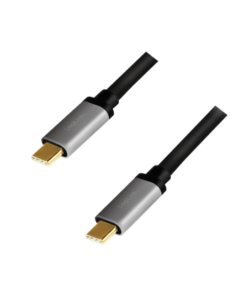 LogiLink USB 2.0 Type-C to Type-C Cable (1.5m, Black/Grey)