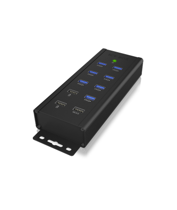 Raidsonic 7-port Industrial hub IB-HUB1703-QC3 0.71 m, Black, USB Type-A