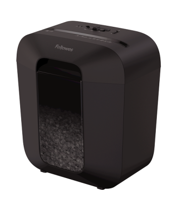 Fellowes Powershred LX25M Black, 11.5 L, Credit cards shredding, Mini-Cut Shredder, Paper handling standard/output 6 sheets per 
