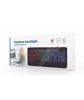 Gembird Multimedia Keyboard KB-UML-03	 Wired, US, Black