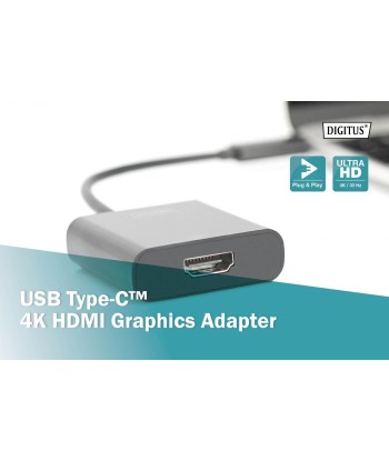 Digitus USB Type-C to HDMI Adapter DA-70852 0.15 m, Black, USB Type-C