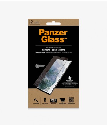 PanzerGlass Samsung, Galaxy S22 Ultra, Tempered glass, Black, Screen Protector