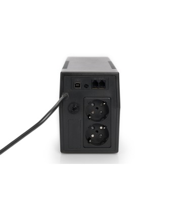 Digitus Line-Interactive UPS DN-170063, 600VA, 360W, 1x 12V/7Ah battery, 2x CEE 7/7 outlet, 2x RJ-11, 1x USB 2.0 type B, LED