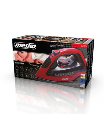 Auru triikraud Mesko Iron MS 5031, 2400 W, Continuous steam 40 g/min, Steam boost performance 70 g/min, Red/Black