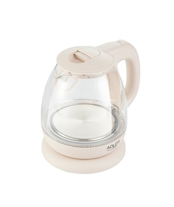 Adler AD 1283C Electric, 900 W, 1 L, Glass/Stainless steel, 360° rotational base, Cream