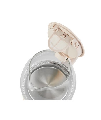 Veekeetja Adler AD 1283C Electric, 900 W, 1 L, Glass/Stainless steel, 360° rotational base, Cream