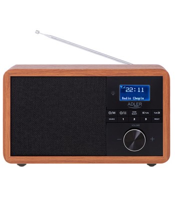 Adler, Radio DAB+ Bluetooth, AD 1184, Alarm function, Black/Brown