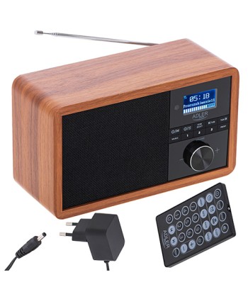 Adler, Radio DAB+ Bluetooth, AD 1184, Alarm function, Black/Brown