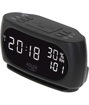 Adler Clock with Thermometer AD 1186 Black