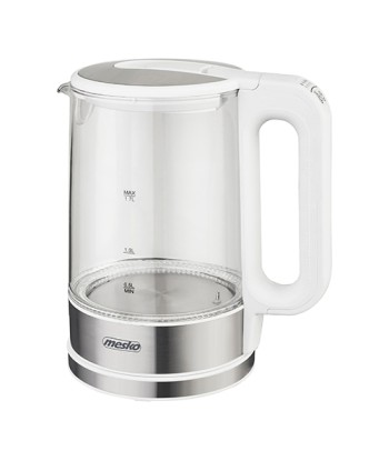 Mesko MS 1301w Veekeetja - Valge, 1.7L Klaas & Roostevaba teras