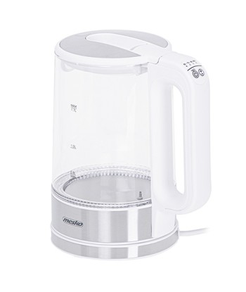 Mesko MS 1301w Veekeetja - Valge, 1.7L Klaas & Roostevaba teras