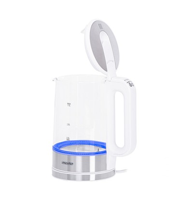 Mesko MS 1301w Electric Kettle - White, 1.7L Glass & Stainless Steel