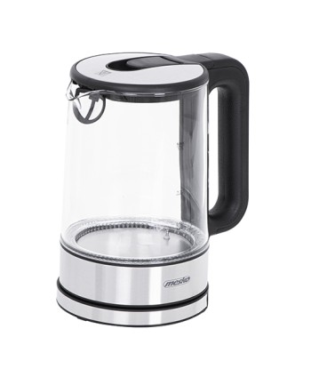 Mesko Kettle MS 1301b Electric, 1850 W, 1.7 L, Glass/Stainless steel, 360° rotational base, Black