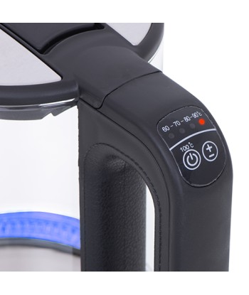 Mesko Kettle MS 1301b Electric, 1850 W, 1.7 L, Glass/Stainless steel, 360° rotational base, Black