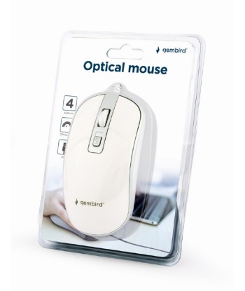 Gembird Optical USB mouse MUS-4B-06-WS White/Silver