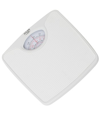 Adler AD 8151w Mechanical Bathroom Scale - 130kg Capacity, White