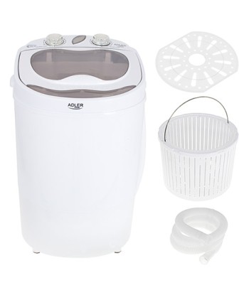 Adler Mini washing machine AD 8055 Top loading, Washing capacity 3 kg, Depth 37 cm, Width 36 cm, White